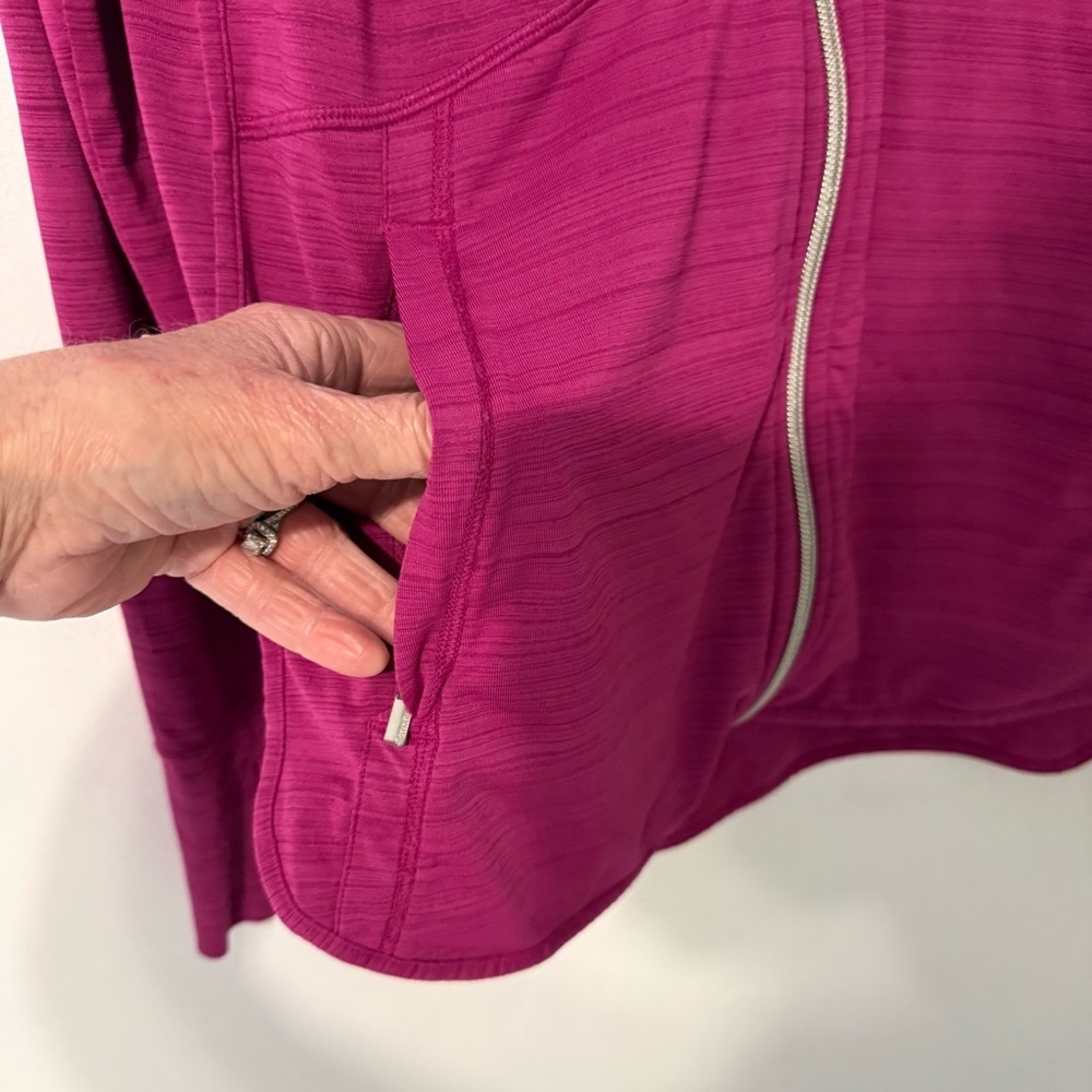 Athleta Fuchsia Zip-Up Hoodie lightweight flaw - Picture 6 of 16